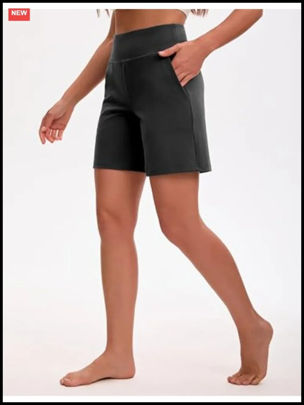 Women's Bermuda Shorts High Waisted Athletic Pockets 7